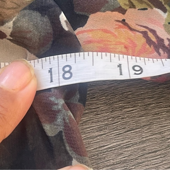 Show Me Your Mumu Poet Tie Top Hunter Green Floral Blouse Women's Size Med Boho - Picture 10 of 12